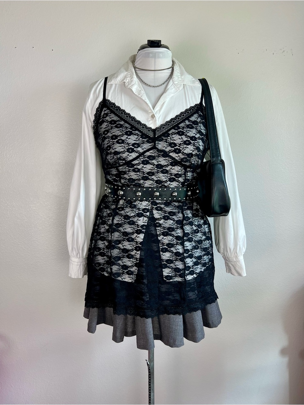 Secret Treasures Black Lace Slip Dress